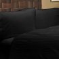 NEW 1000TC 4PCs BED SHEET SET QUEEN STRIPE BLACK 100% EGYPTIAN COTTON