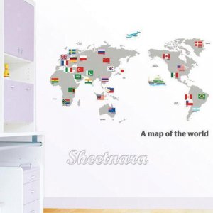 World Map Wall Stickers  PS-58168