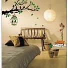 Bird-cage hanging tree Wall Stickers ECO-014