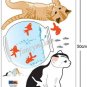 Cat and Fish Wall Stickers SS-58237