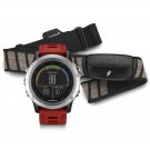 Garmin Fenix 3 Multisport Training GPS Watch with HRM monitor performance bundle Silver -Red