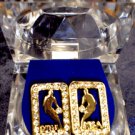 Gold Colored Jordan Rectangluar Earrings