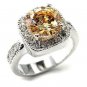 Sparkling Russian CZ Champagne Ring
