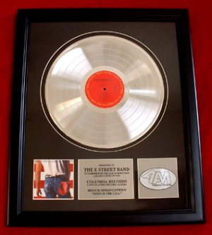BRUCE SPRINGSTEEN PLATINUM RECORD AWARD "BORN IN THE U.S.A."