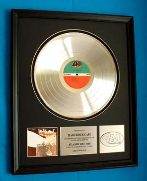 LED ZEPPELIN II PLATINUM RECORD AWARD