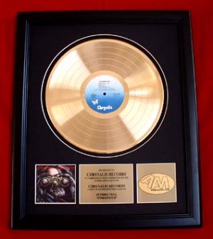 JETHRO TULL GOLD RECORD AWARD