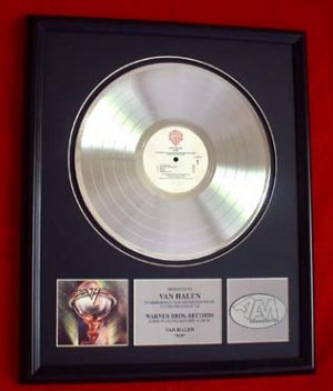 VAN HALEN PLATINUM RECORD AWARD  "5150"