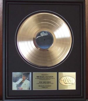 MICHAEL JACKSON GOLD RECORD AWARD "THRILLER"