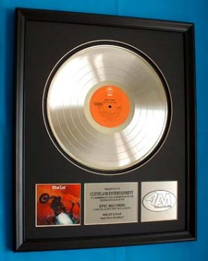 MEAT LOAF PLATINUM RECORD AWARD "BAT OUT OF HELL"