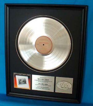 LYNYRD SKYNYRD PLATINUM RECORD AWARD "FIRST AND LAST"