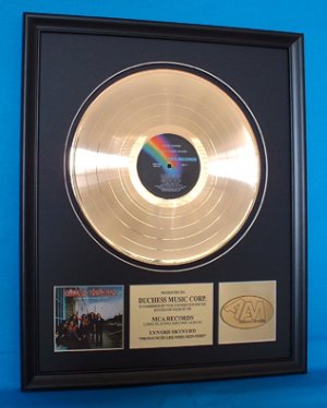 LYNYRD SKYNYRD GOLD RECORD AWARD "PRONOUNCED"