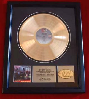 STRAY CATS GOLD RECORD AWARD "BUILT FOR SPEED"