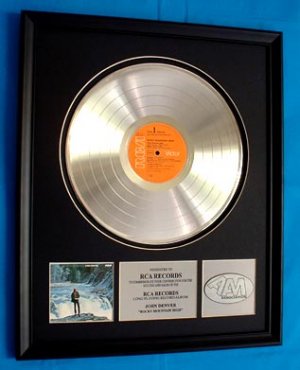 JOHN DENVER PLATINUM RECORD AWARD "ROCKY MOUNTAIN HIGH"