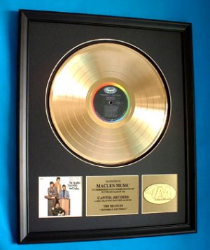 THE BEATLES GOLD RECORD AWARD "YESTERDAY AND TODAY"