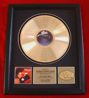 GLORIA ESTEFAN GOLD RECORD AWARD " LET IT LOOSE"