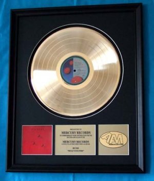 RUSH GOLD RECORD AWARD "HOLD YOUR FIRE"