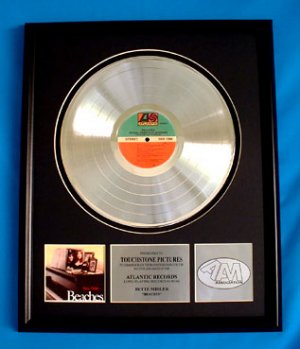 BETTE MIDLER PLATINUM RECORD AWARD " BEACHES"