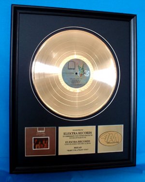 BREAD GOLD RECORD AWARD "BABY I'M A WANT YOU"