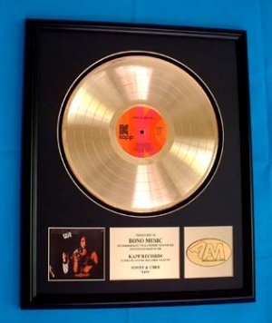 SONNY & CHER "LIVE" GOLD RECORD AWARD