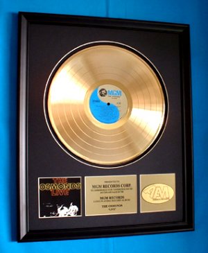 THE OSMONDS "LIVE" GOLD RECORD AWARD