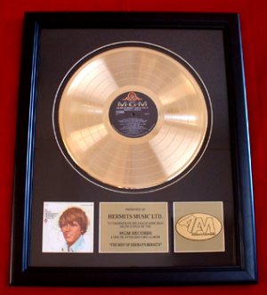 HERMAN'S HERMITS GOLD RECORD AWARD