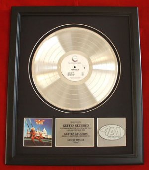 SAMMY HAGAR PLATINUM RECORD AWARD "VOA"