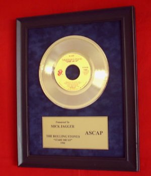 MICK JAGGER - ROLLING STONES GOLD RECORD AWARD