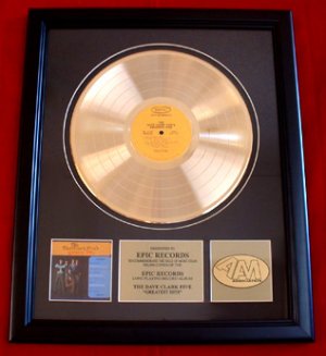 DAVE CLARK FIVE GOLD RECORD AWARD "GREATEST HITS"