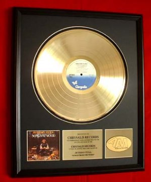 JETHRO TULL GOLD RECORD AWARD "SONGS OF THE WOOD""