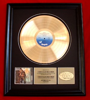 JETHRO TULL GOLD RECORD AWARD "AQUALUNG"