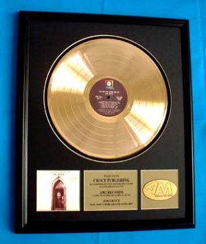 JIM CROCE GOLD RECORD AWARD "DON'T MESS AROUND WITH JIM"