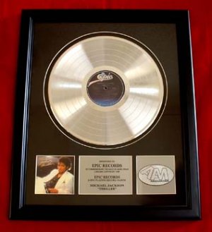 MICHAEL JACKSON PLATINUM RECORD AWARD "THRILLER"