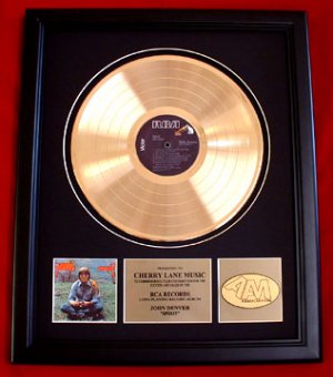 JOHN DENVER GOLD RECORD AWARD "SPIRIT"