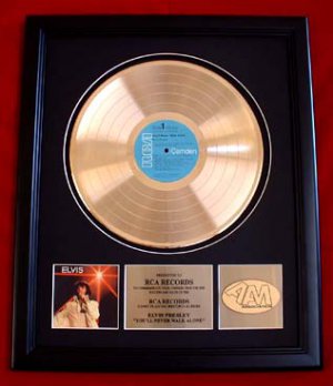 ELVIS PRESLEY GOLD RECORD AWARD "YOU'LL NEVER WALK ALONE"