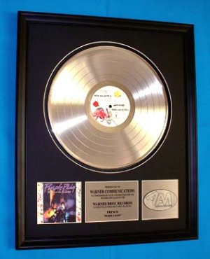 PRINCE PLATINUM RECORD AWARD - "PURPLE RAIN"