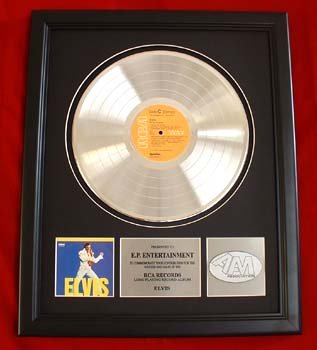 ELVIS PRESLEY PLATINUM RECORD AWARD - E.P. ENTERTAINMENT