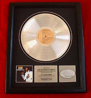 ELVIS PRESLEY PLATINUM RECORD AWARD  "PROMISE LAND"