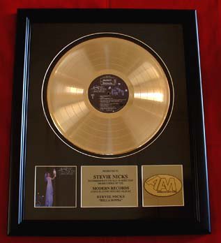 STEVIE NICKS GOLD RECORD AWARD "BELLA DONNA"