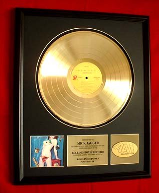 MICK JAGGER GOLD RECORD AWARD "UNDERCOVER" - THE ROLLING STONES