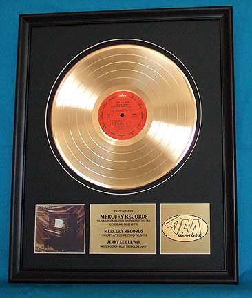 JERRY LEE LEWIS GOLD RECORD AWARD - THE KILLER!