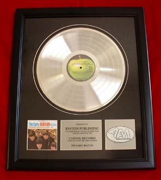 THE EARLY BEATLES PLATINUM RECORD AWARD