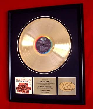 THE BEATLES GOLD RECORD AWARD "2nd ALBUM"