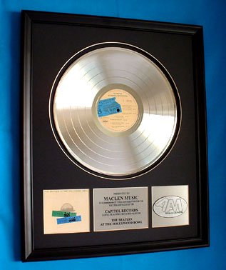 THE BEATLES PLATINUM RECORD AWARD "HOLLYWOOD BOWL"