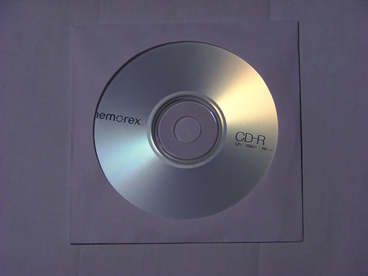 5 Pack Memorex 52x CDR CDR blank disc 700MB data 80min music with sleeve