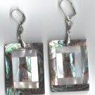 Large Square Abalone Shell Earrings