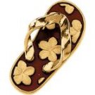 14 K Yellow Gold Red Enamle Flip Flop Charm
