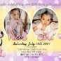 Minnie Mouse Twins First Birthday Invitaions. 4 x 6 you print High Res digital file