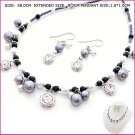 Black Pearl & Zircon Jewelry Set