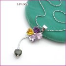 Four Leaves Silver (925 Sterling) Zircon Pendants