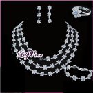Crystal Flower Bride Jewelry Set, Sets